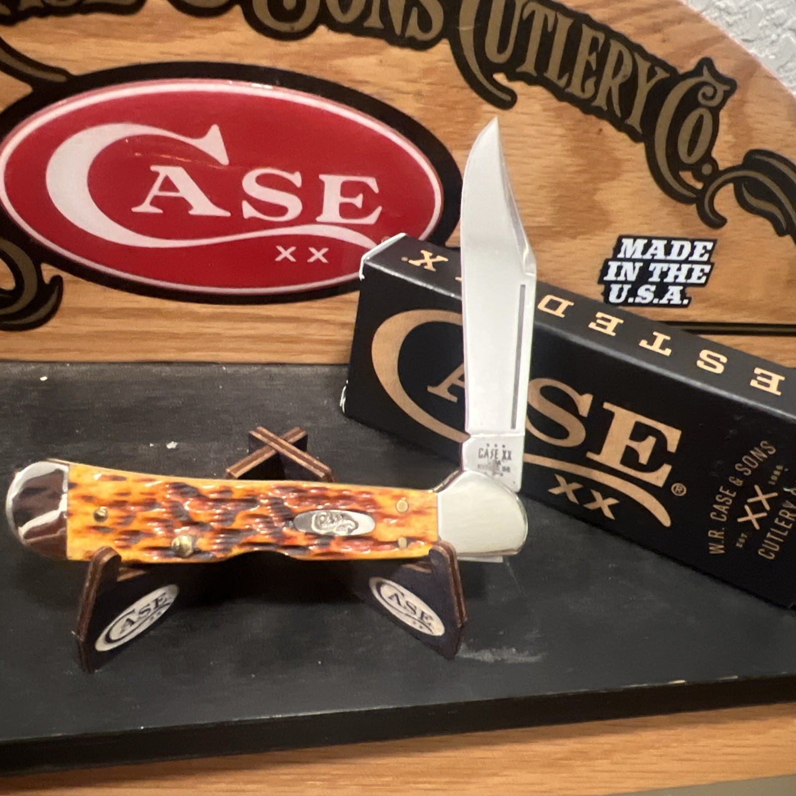 Case XX 2024 Mini Copperlock Harvest Orange Peach Seed Jig Lock-back Gorgeous!