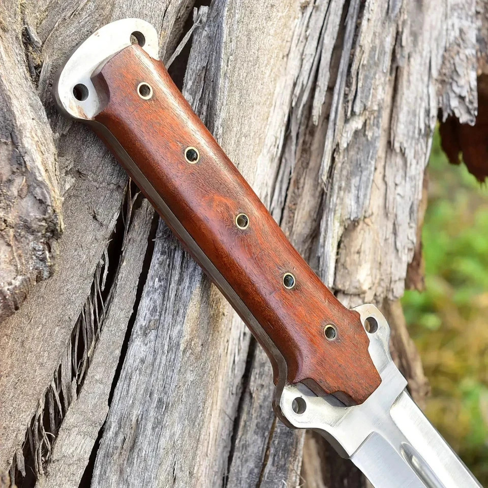 Custom Handmade J2 Steel Blade Hunting Sword | Viking Sword Camping W/ Scabbard