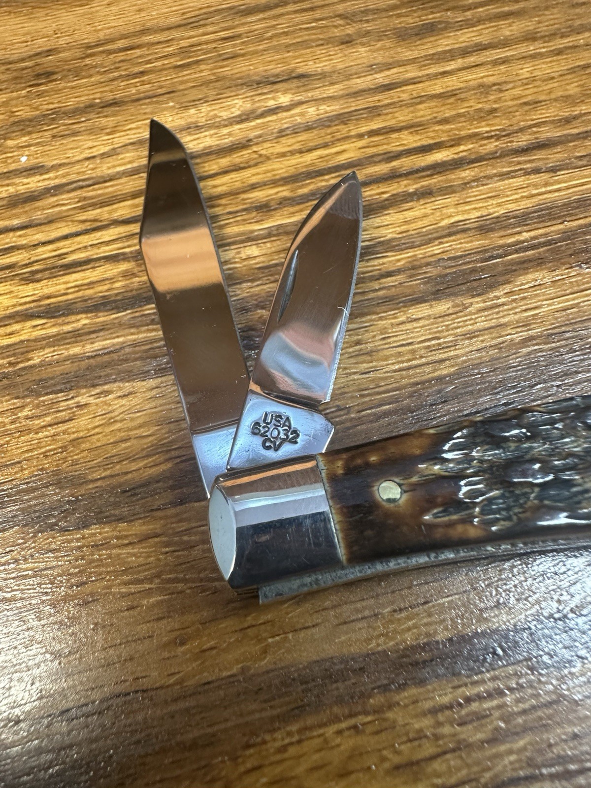 Case XX USA 2016 Burnt Amber Bone 62032 2 Blade Texas Jack. New!