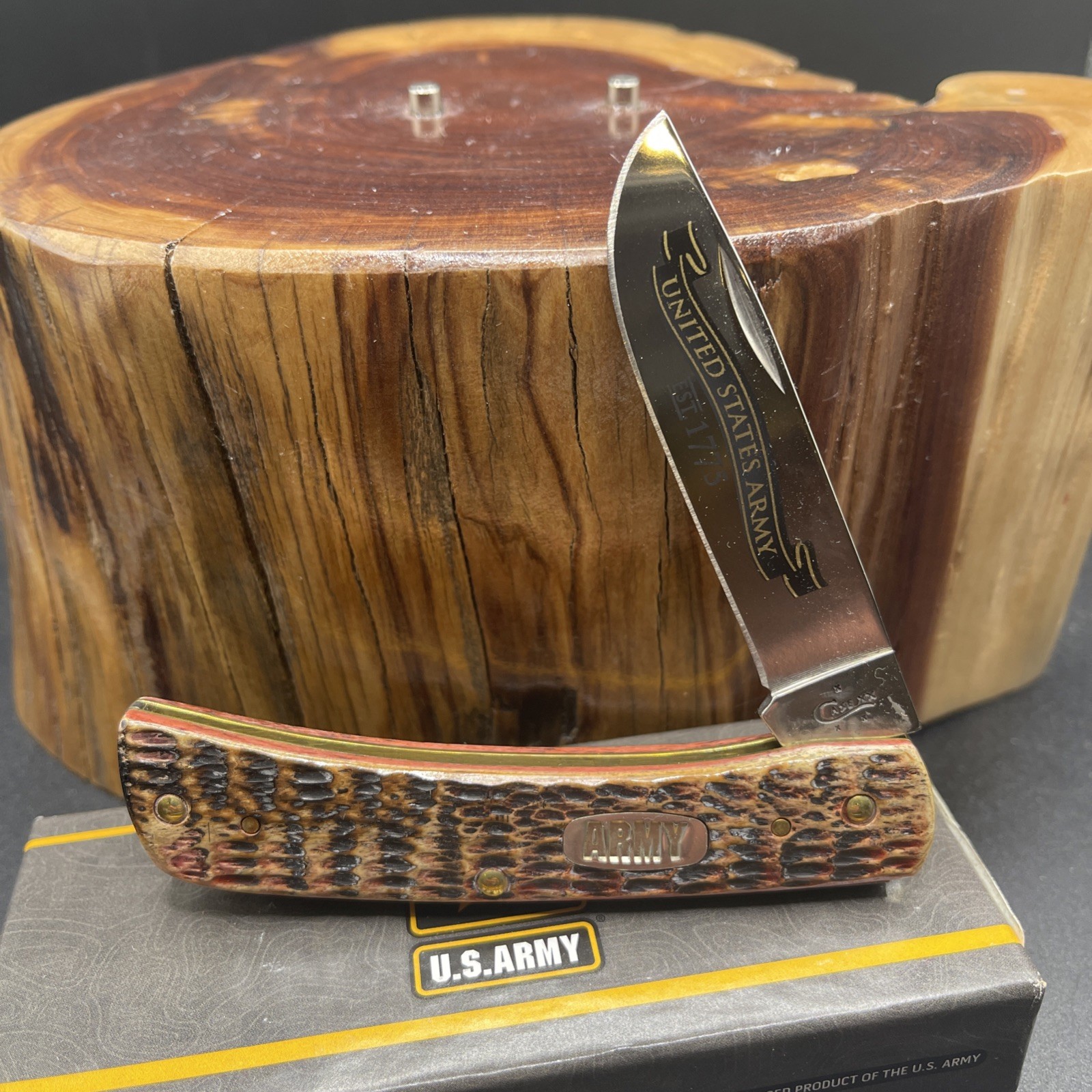 Case XX Burnt Walnut Sodbuster Jr United States Army Edition