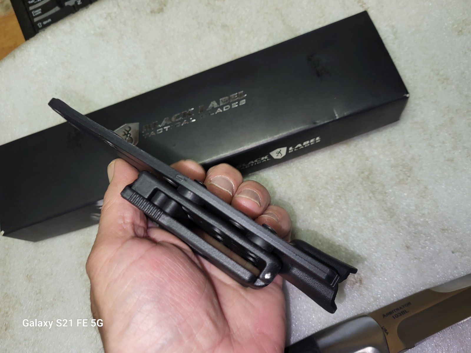 Unused Black Label Browning Arbitrator 103BL Fixed Blade Knife & Sheath