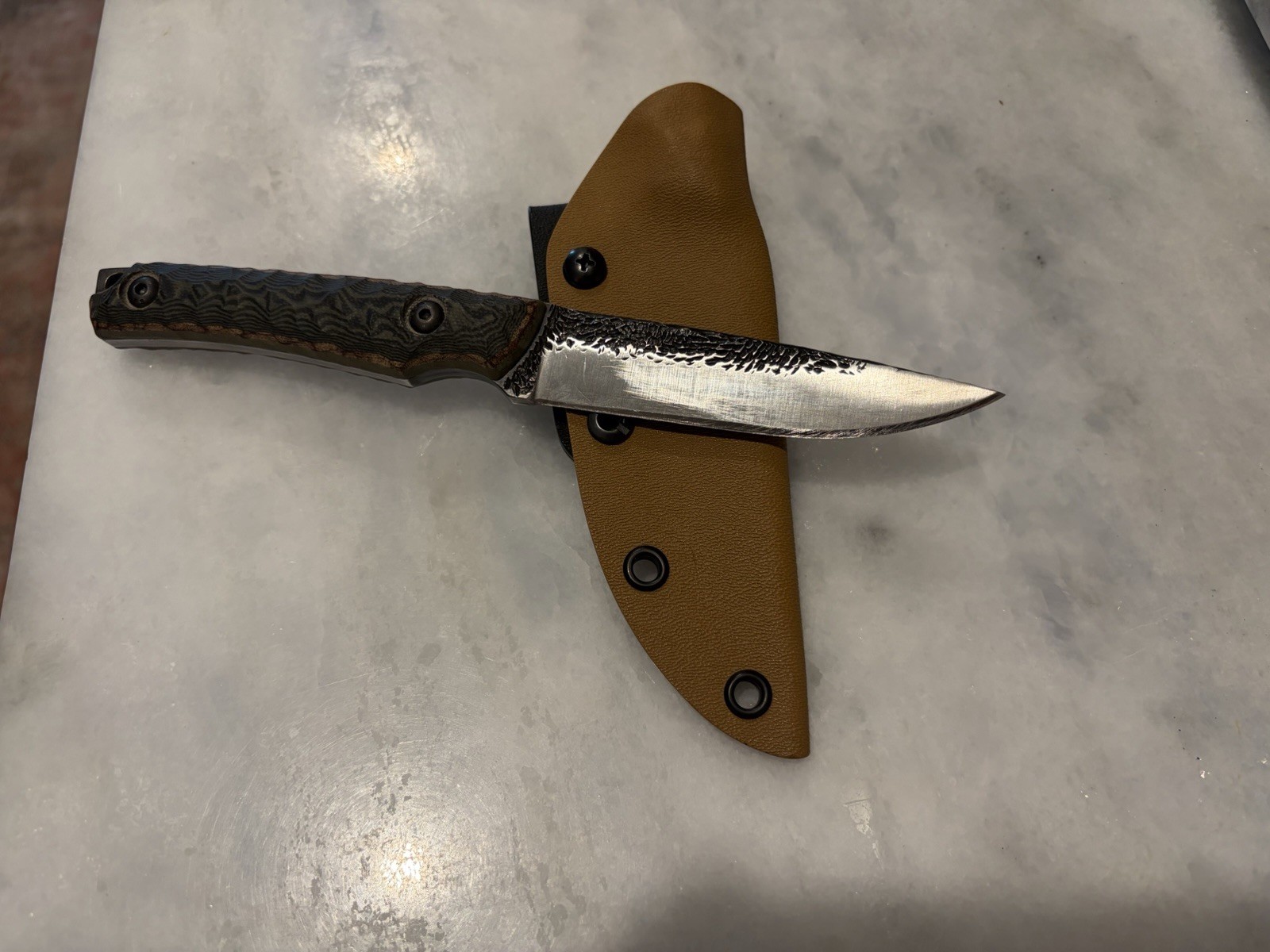 USA custom handmade bushcraft knife fixed blade outdoor hunting knife G10 kydex