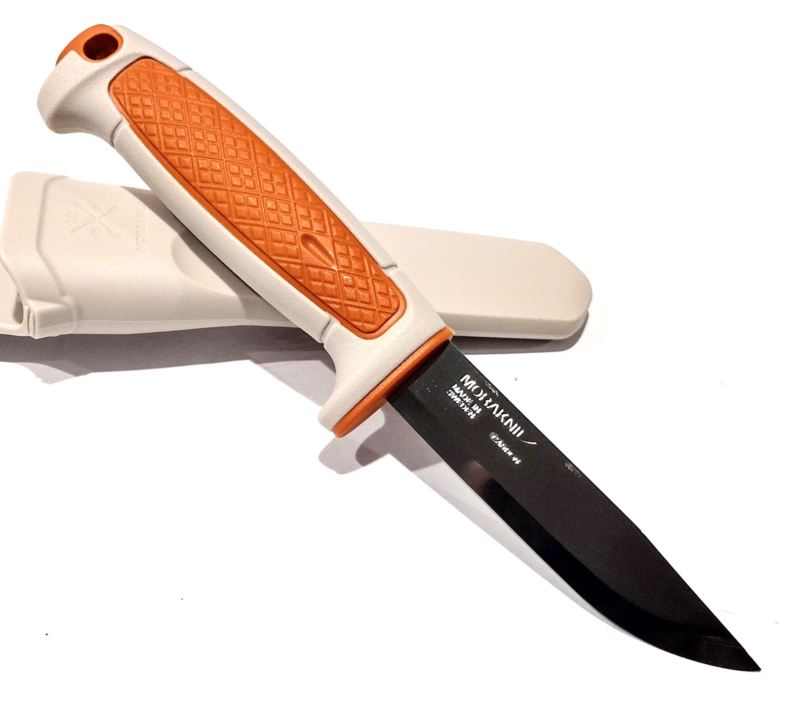 MORA SWEDEN MORAKNIV ORANGE/BEIGE RISBERG (C) GERMAN CARBON STEEL UTILITY KNIFE