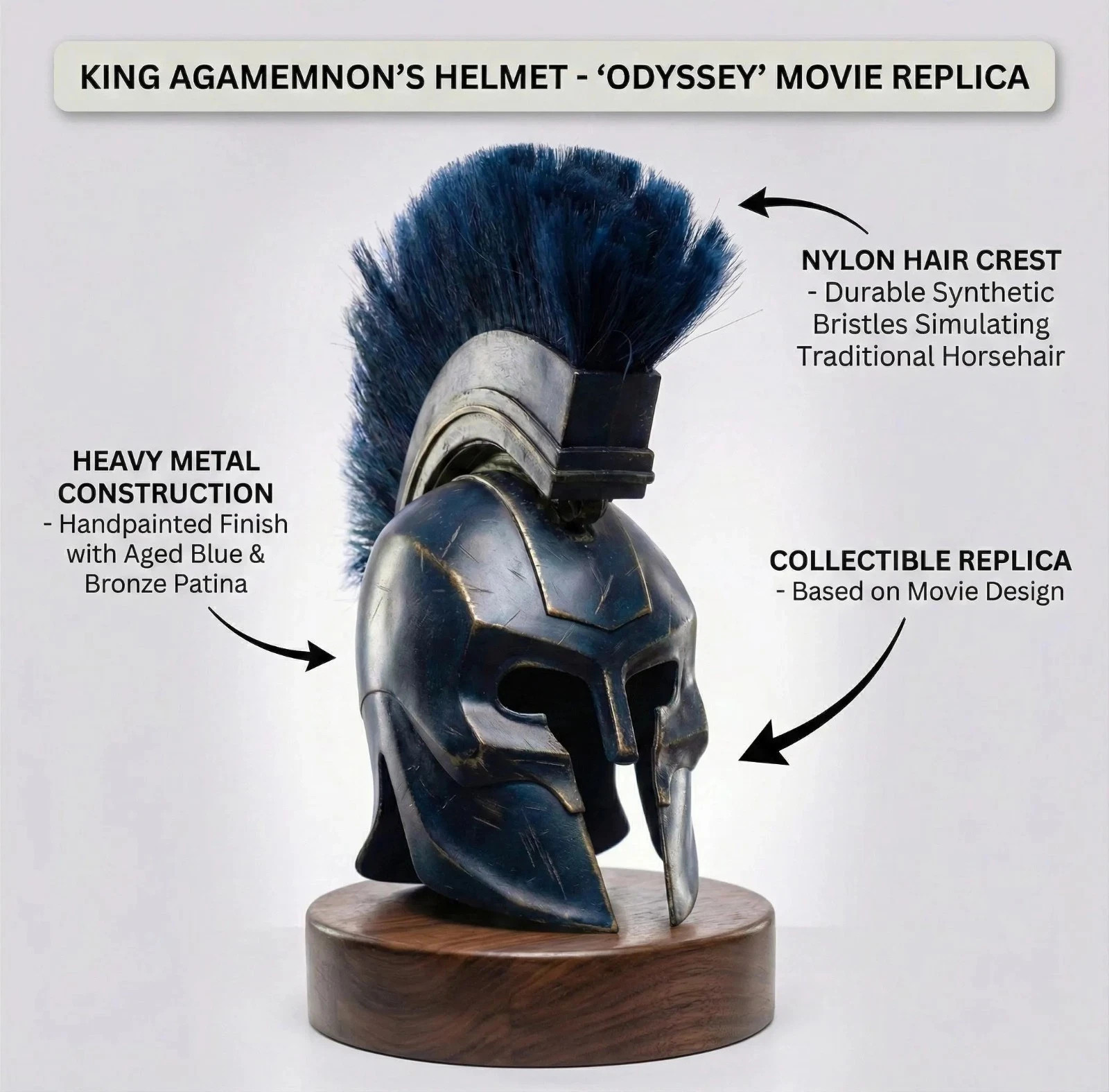 The Odyssey Movie King Agamemnon Helmet Replica Metal Greek Warrior Armor