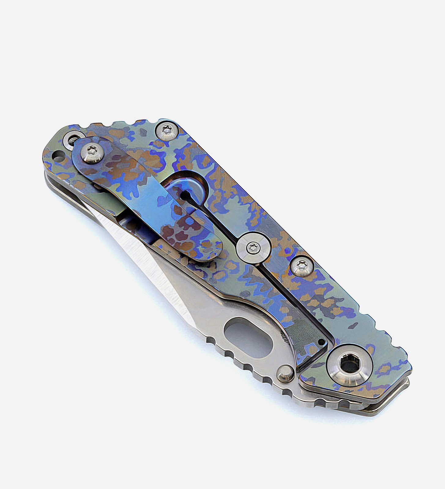 🌟NEW! MICK STRIDER KNIVES *SNG*CAMO PARTIZAN FULL TITANIUM BOWIE BLADE CPM-S30V