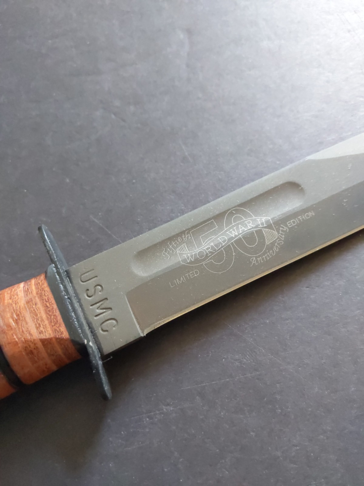 USMC KA-BAR 1217 World War II 50 Fiftieth Anniversary Edition Fighting Knife USA