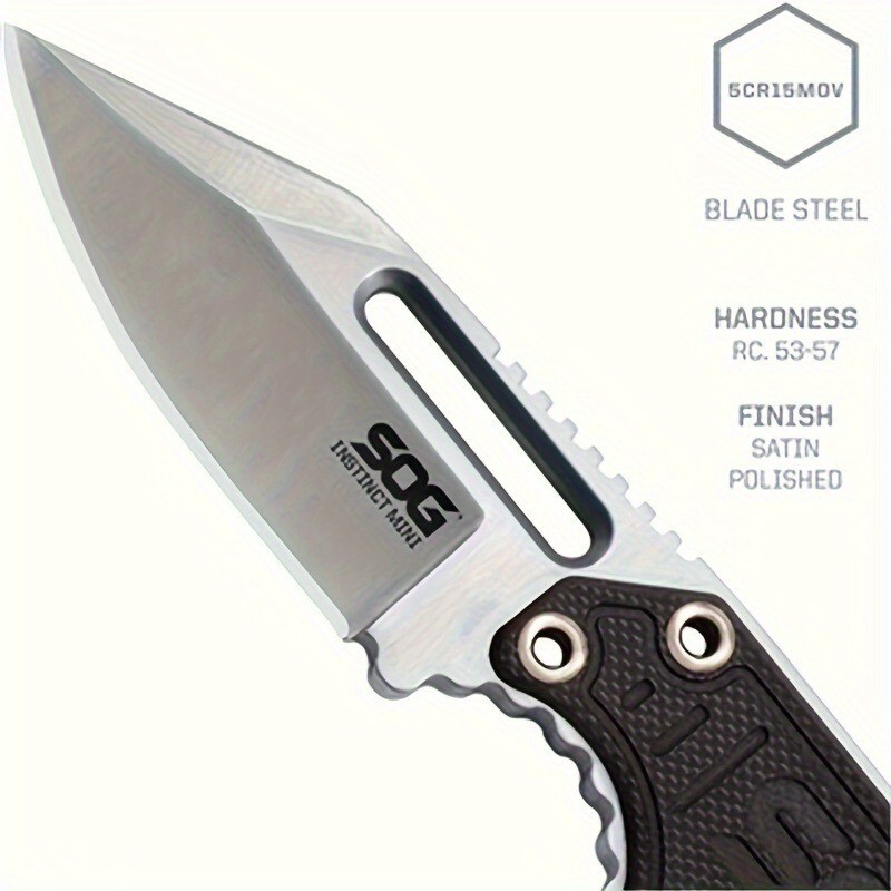 SOG Instinct Mini EDC Full Tang Fixed Blade G10 Knife & Sheath – USA SELLER