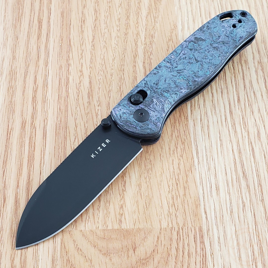 Kizer Cutlery Drop Bear Folding Knife 3″ S35VN Steel Blade Carbon Fiber Handle