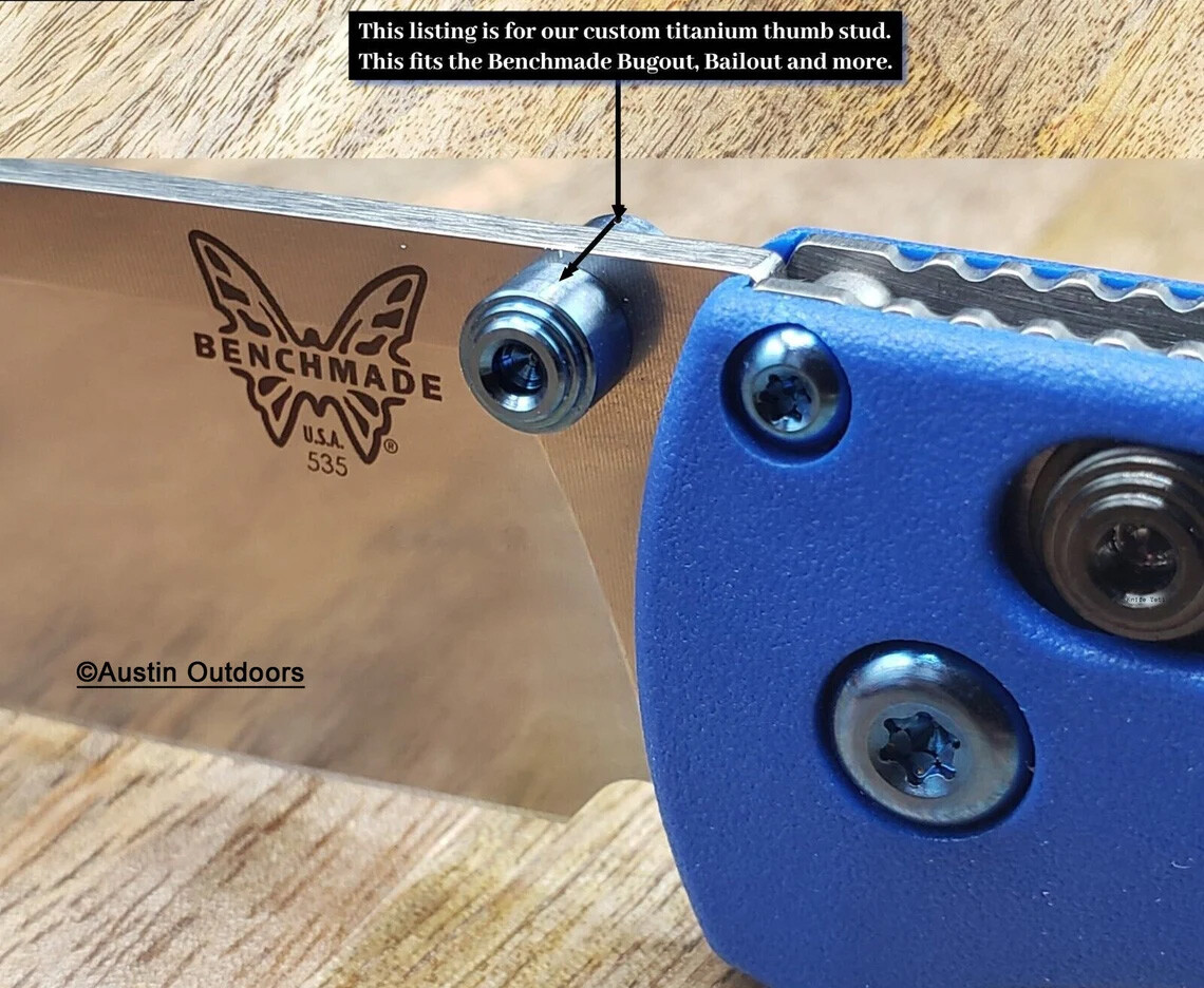 Titanium Thumb Stud for Benchmade Knives 535 940 551 552 553 710 730 950 570 565