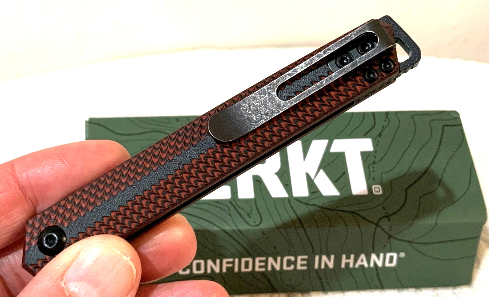 Tuolang 820 Snap On *RED* 8GR13MOV Steel Black Blade Folding Knife