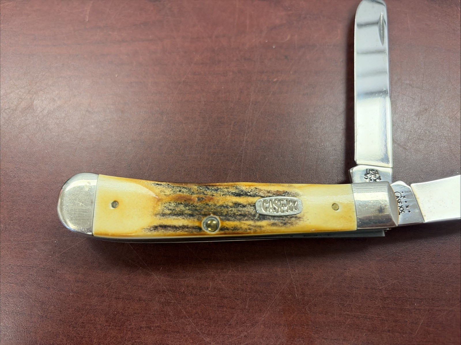 Case XX 5254 SS Trapper Knife With Stag Handle. Year 2000. Used Lightly.