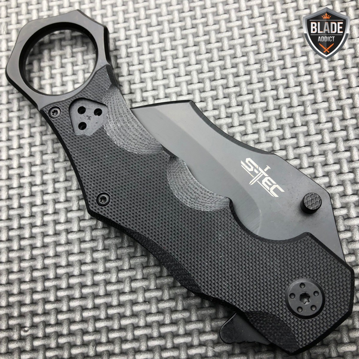 Tactical Karambit Claw Folding Pocket Knife w/ Hard Sheath Quick Release NEW