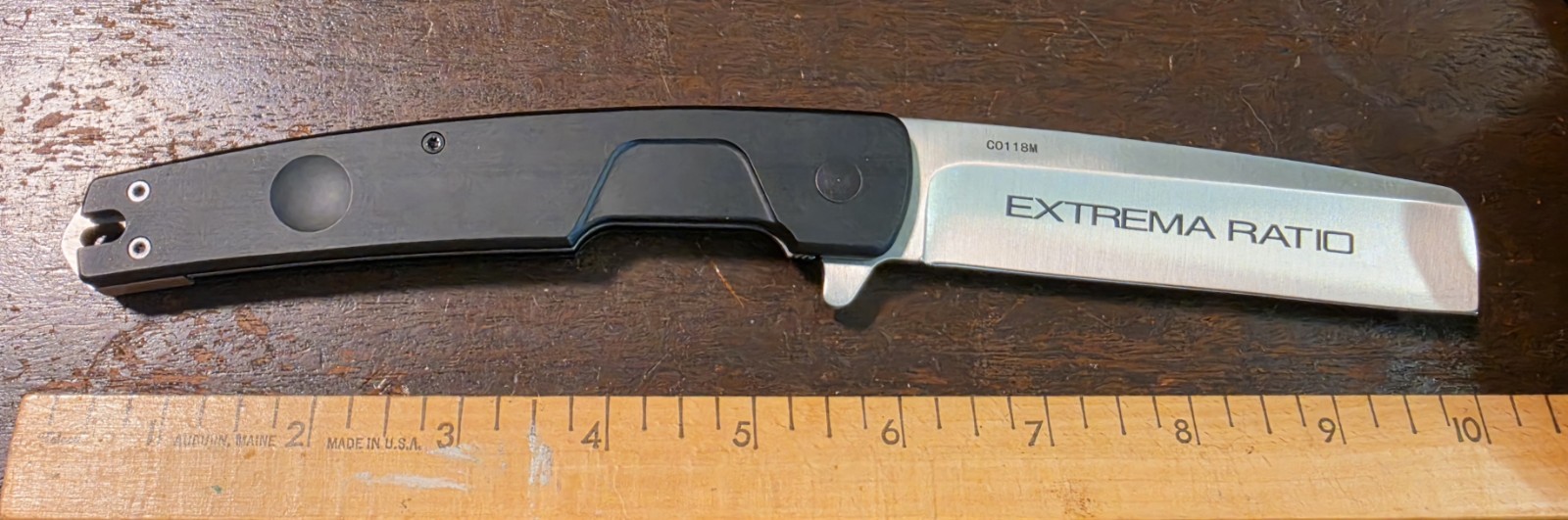 T-Razor Tanto Plain Stainless Blade Aluminum Handle, Box Italy