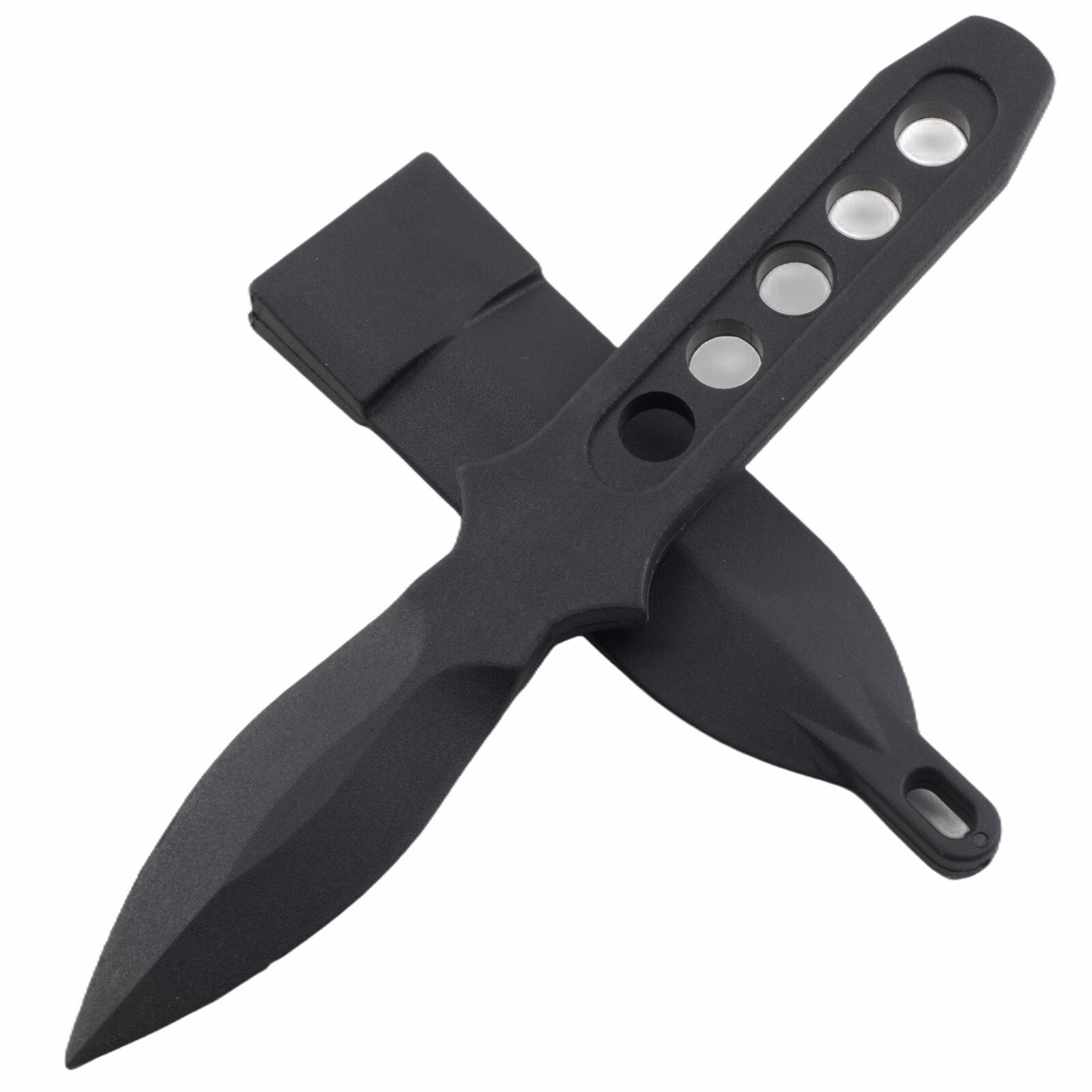 CIA Sticker Fixed Blade Knife Non Metal OnePiece Construction Black Sheath M4257