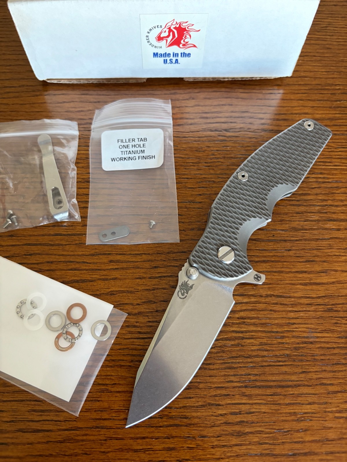 2025 Hinderer Knives Jurassic Slicer Hollow Ground Magnacut Full Ti Titanium