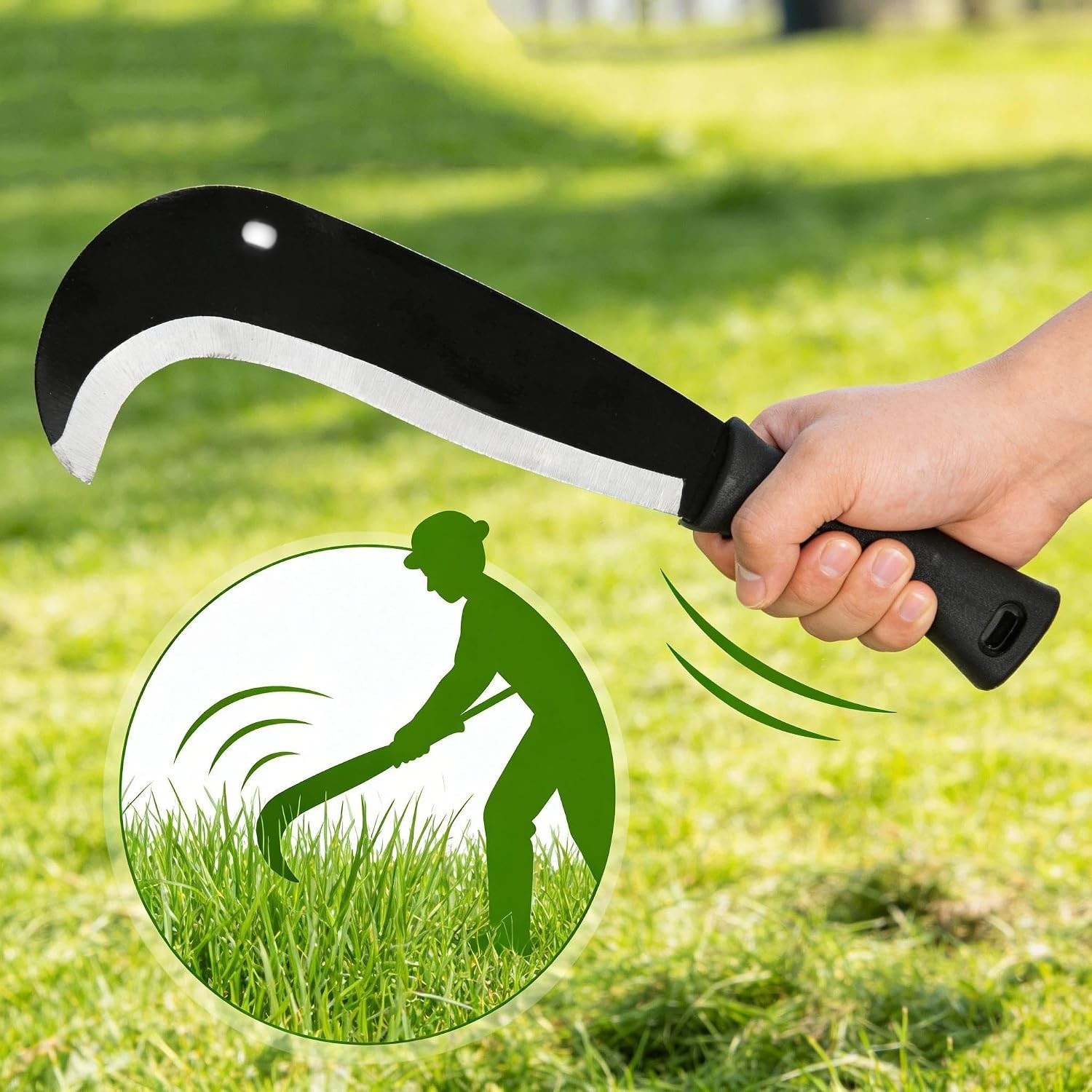 CARBON STEEL BILLHOOK SICKLE MACHETE FOR CLEARING AND HARVESTING YARD TOOL