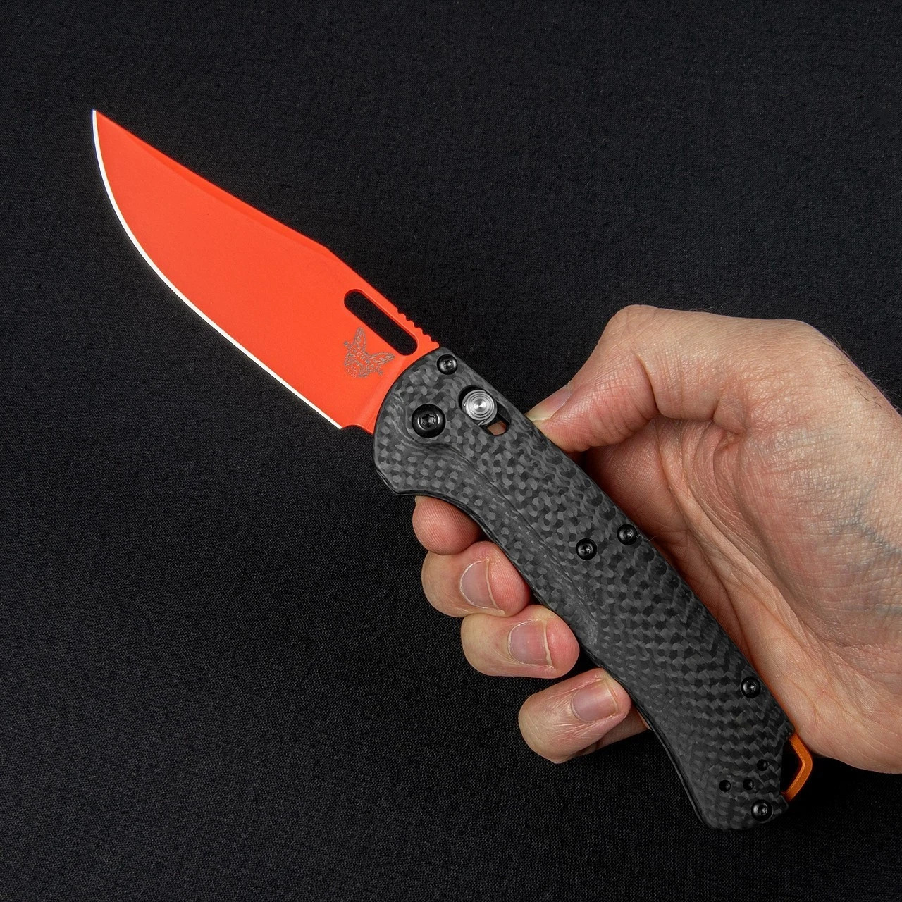 Benchmade 15535OR-1 Taggedout Hunting Knife Folding Blade Magnacut Carbon Fiber