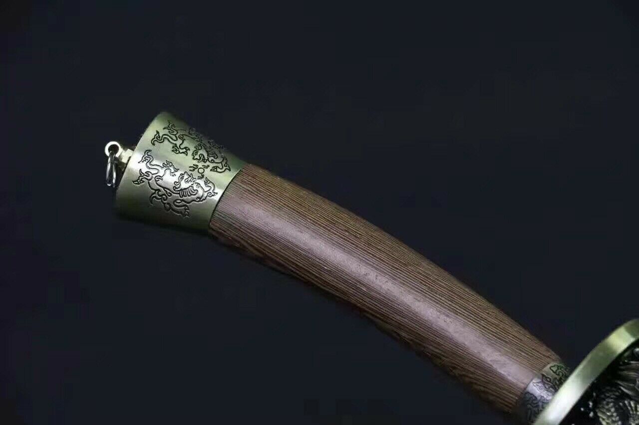 Chinese Kung Fu Sharp Sword Qing Dynasty Dao Broadsword Damascus Folded Steel