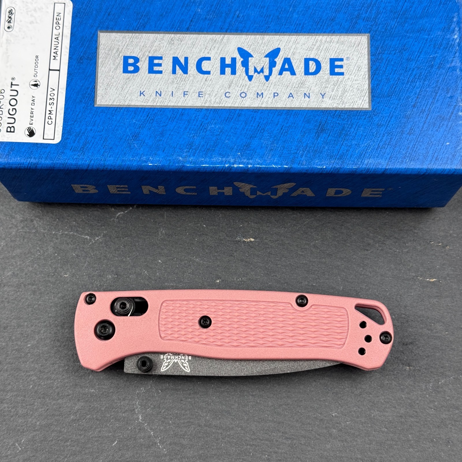 Benchmade Bugout 535BK-06 Black S30V Alpine Glow Grivory Handle Folding Knife