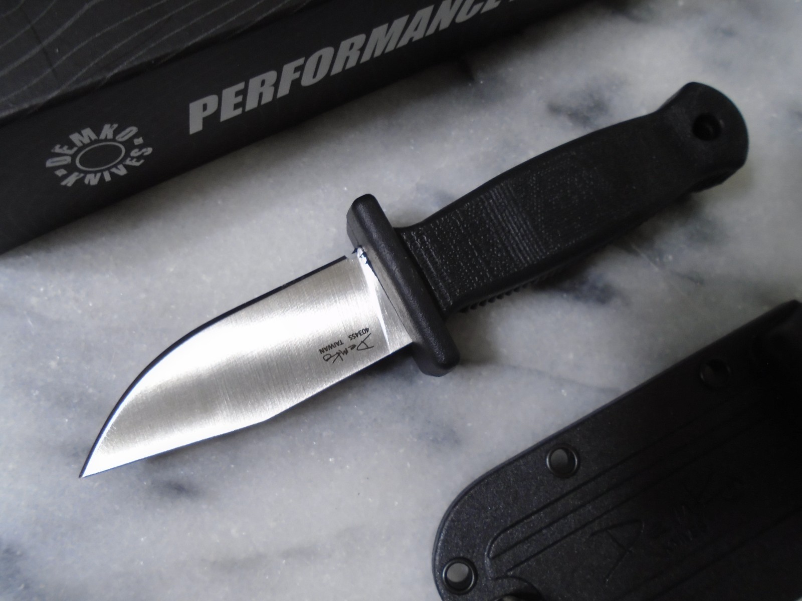 Demko Armiger 2 Mini Clip Point Fixed Blade Knife Covert DEM09648 4034SS Sticker