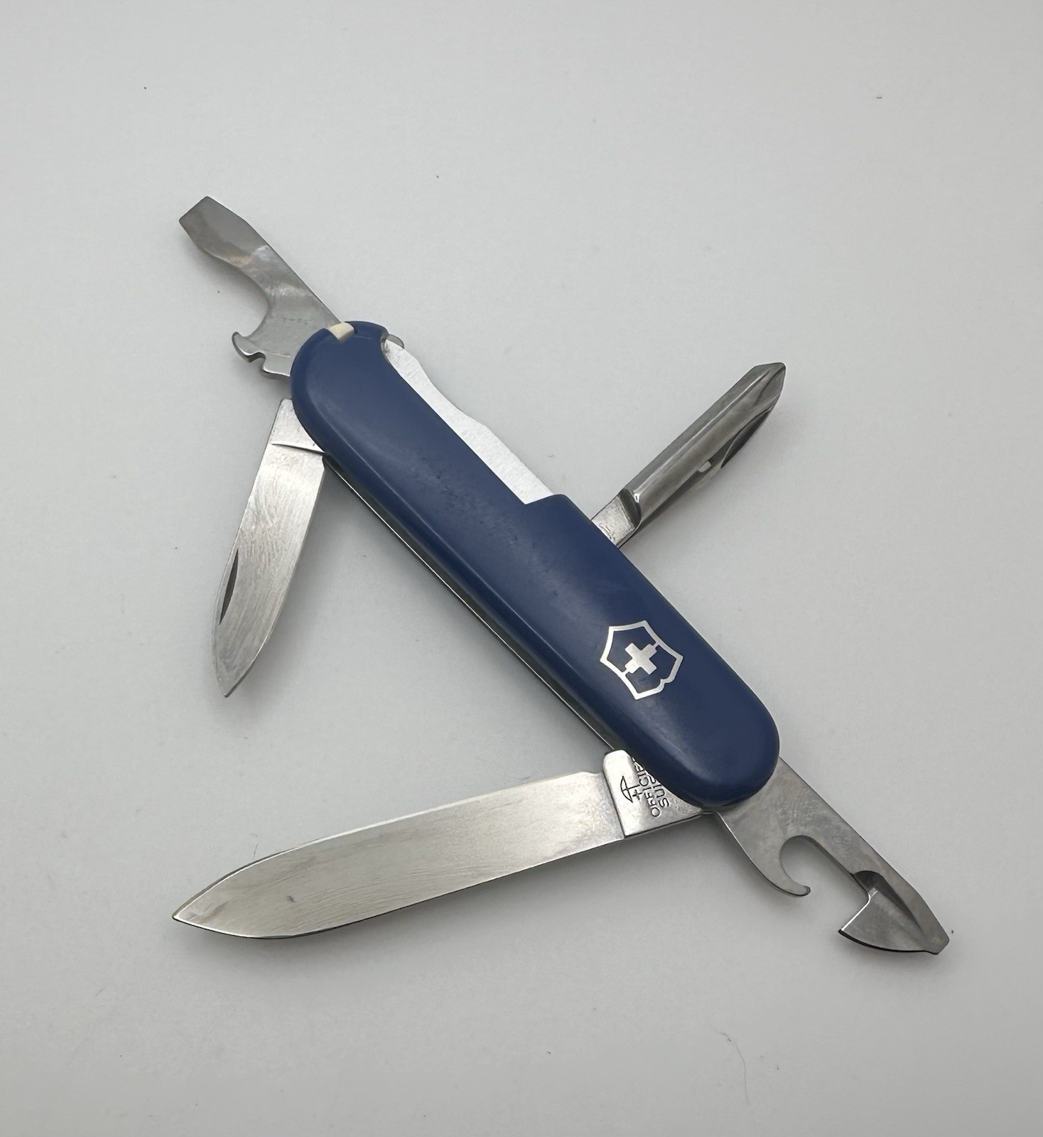 Blue Victorinox Swiss Army Knife 91mm Lot Branded Huntsman And Tinker Nice
