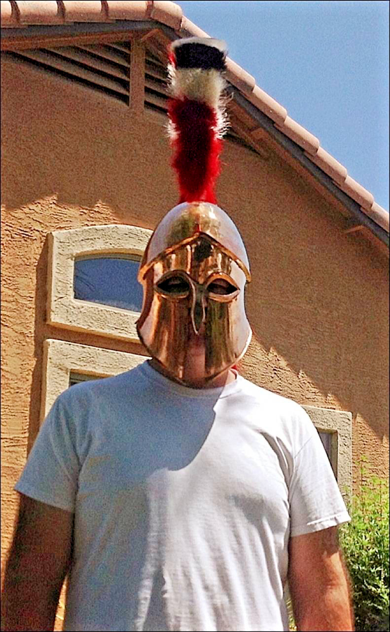 Hand-Hammered Bronze Corinthian Helmet Greek Odysseus Armor Genuine Hair Crest