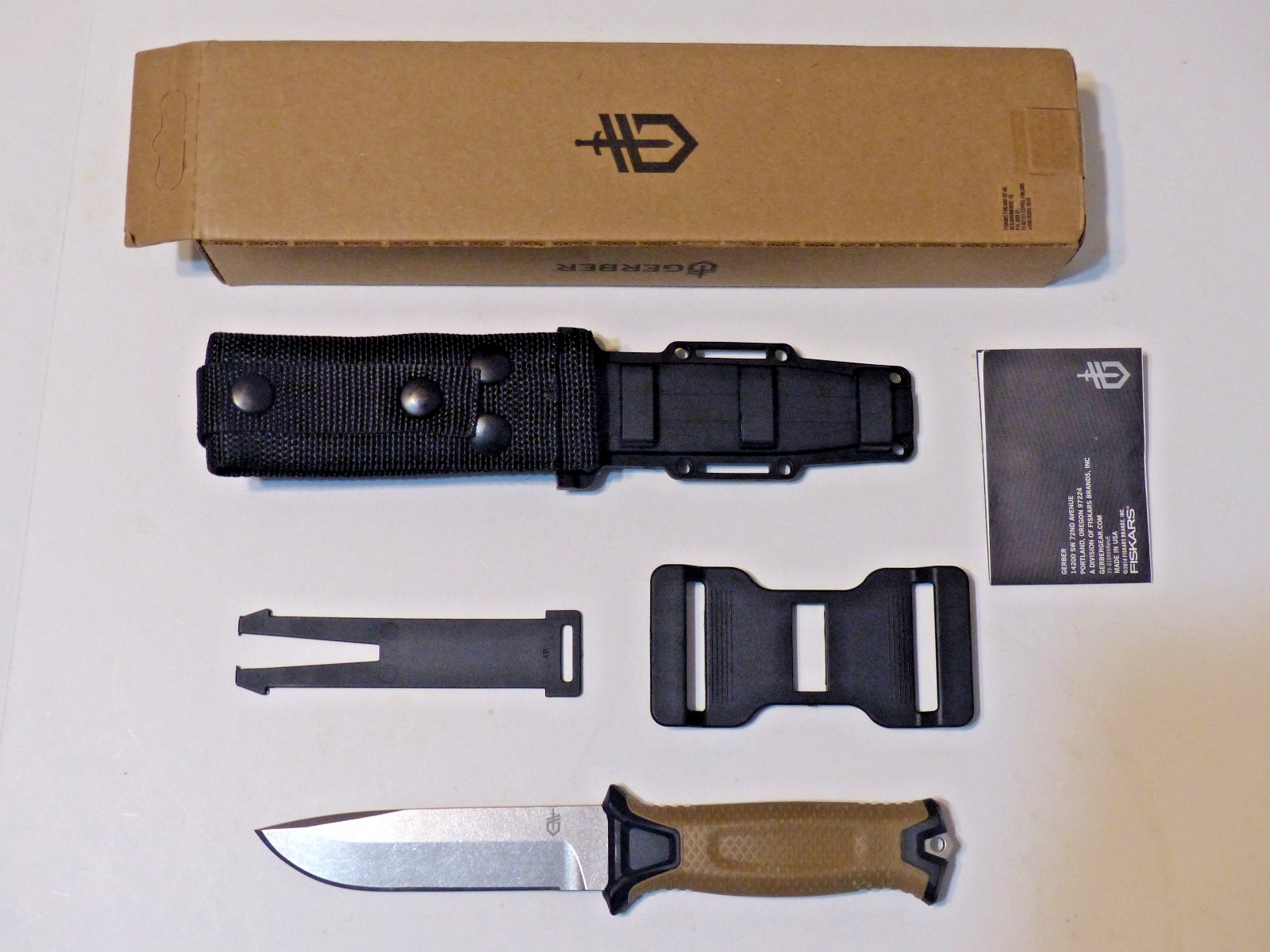 Gerber Strongarm Magnacut Fixed Blade Survival Knife W/ Modular Molle Sheath