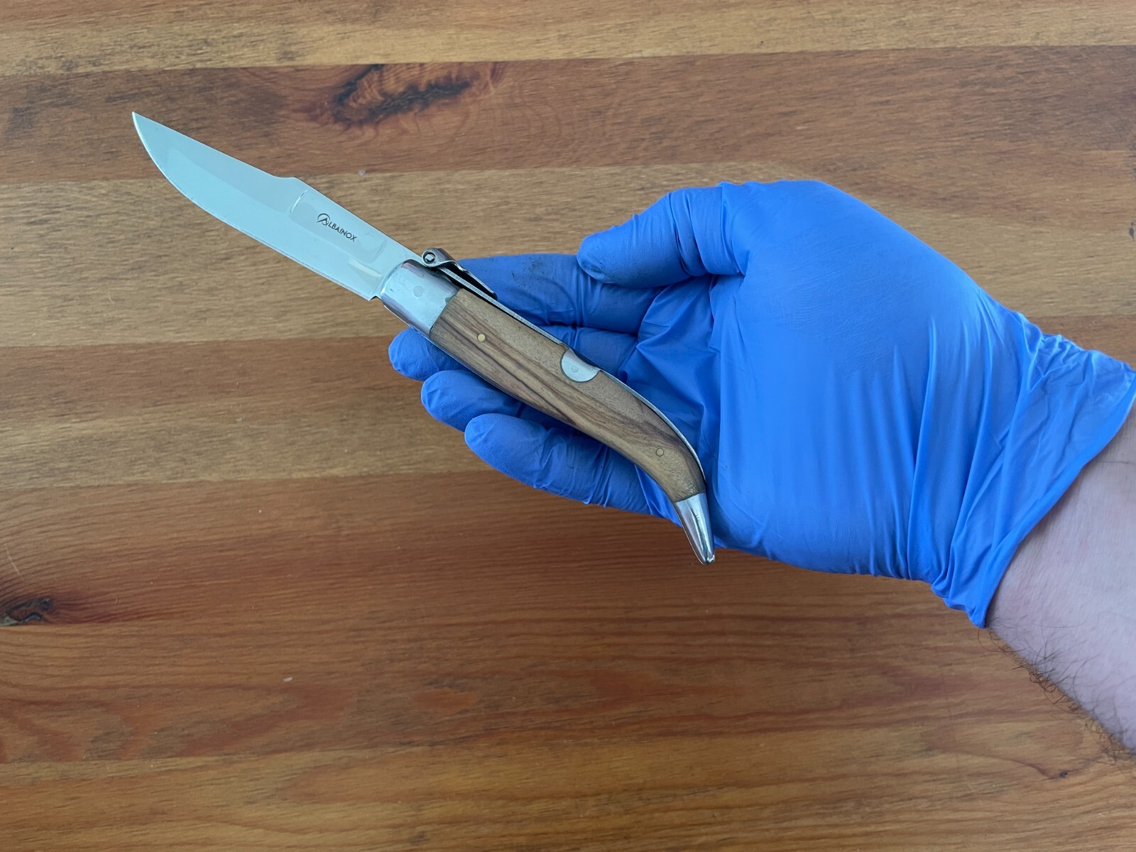 3.6″ Spanish Navaja Teja Albacete Pocket Knife Olive Wood Scales – US Seller