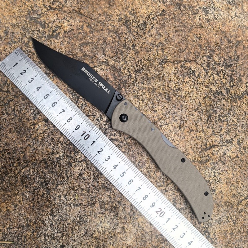 Broken Skull Lock Back CTS XHP Desert G10 Handle Pocket Folding Edc