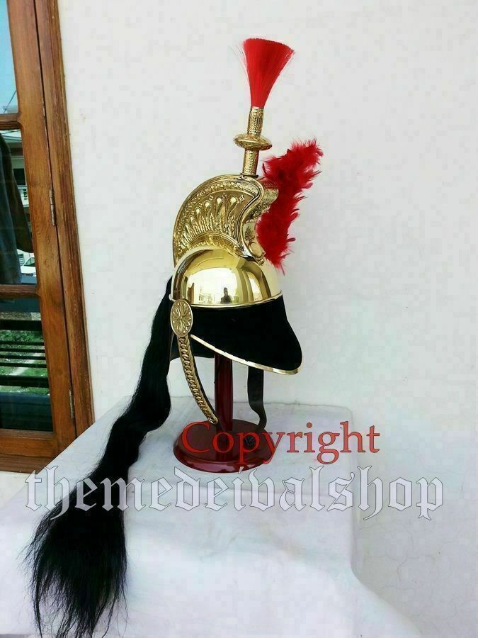 French Cuirassier Officer’s Napoleon Style Brass Helmet Prefect for Cosplay/Deco