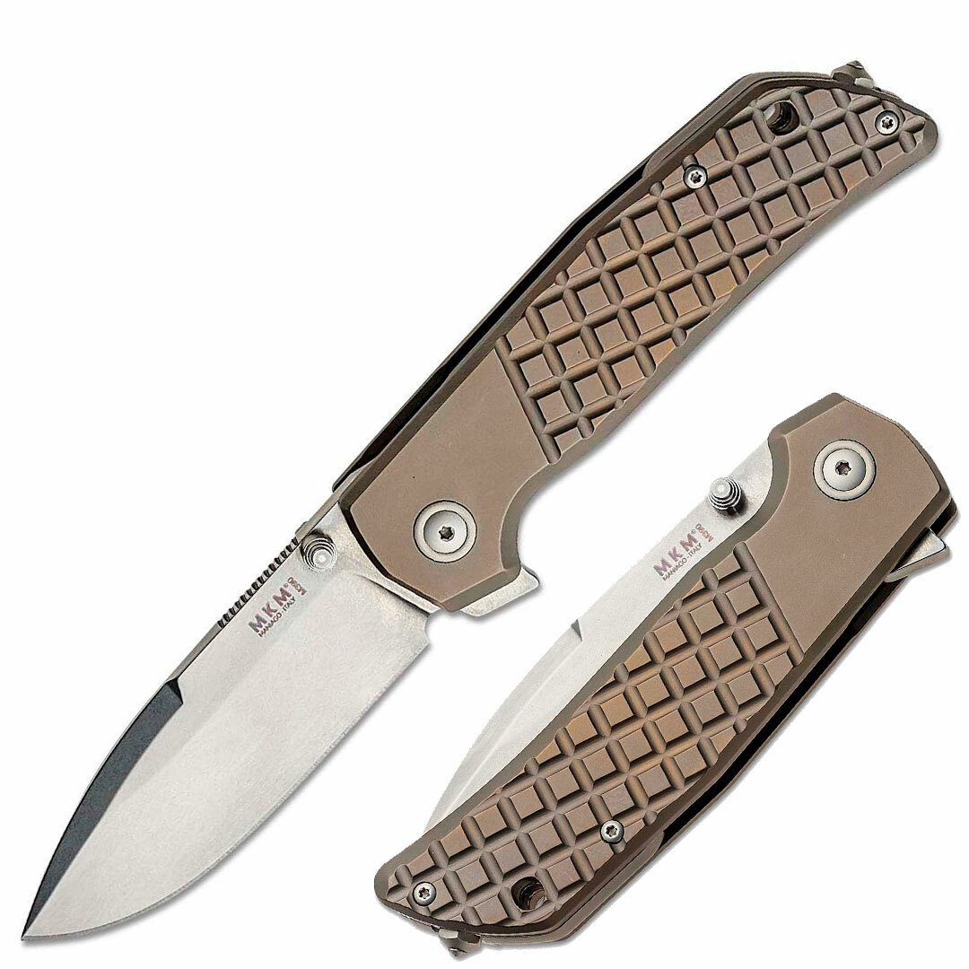 MKM-Maniago Knife Makers Folding 3.23″ BÖHLER M390 Steel Blade Titanium Handles