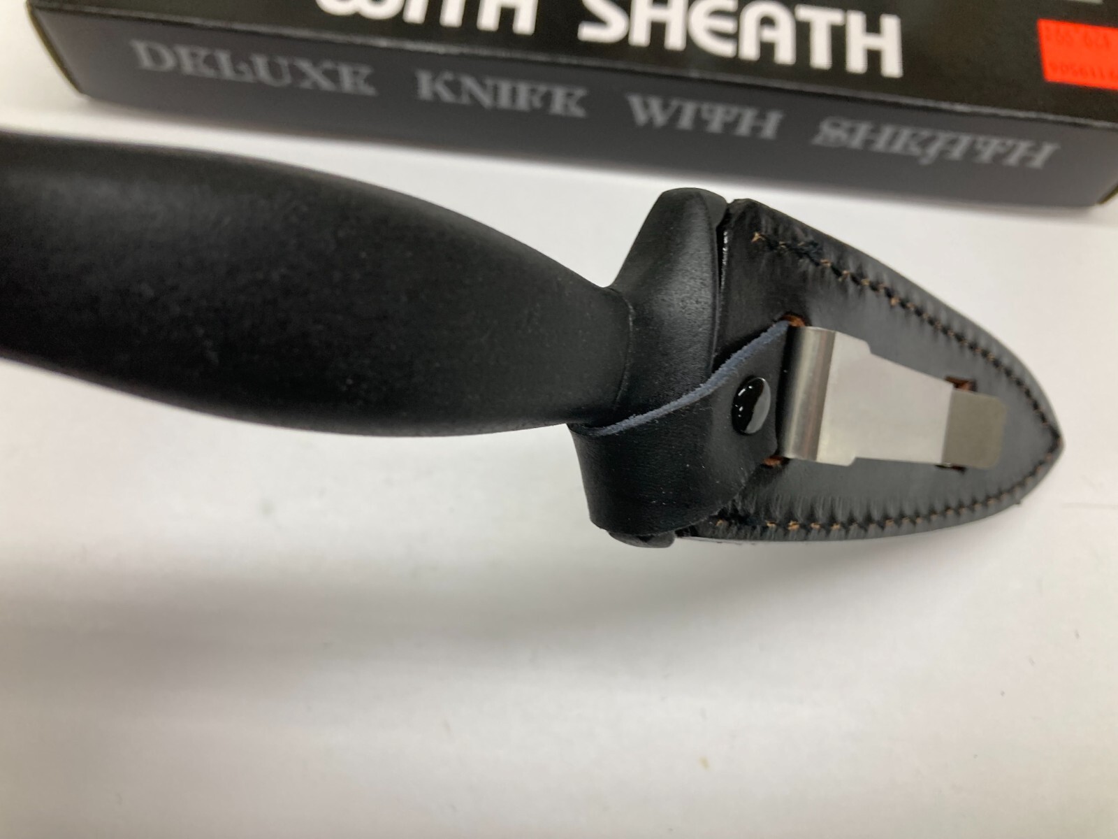Fixed Blade Knife, Silver Blade, with Leather Sheath G-20L