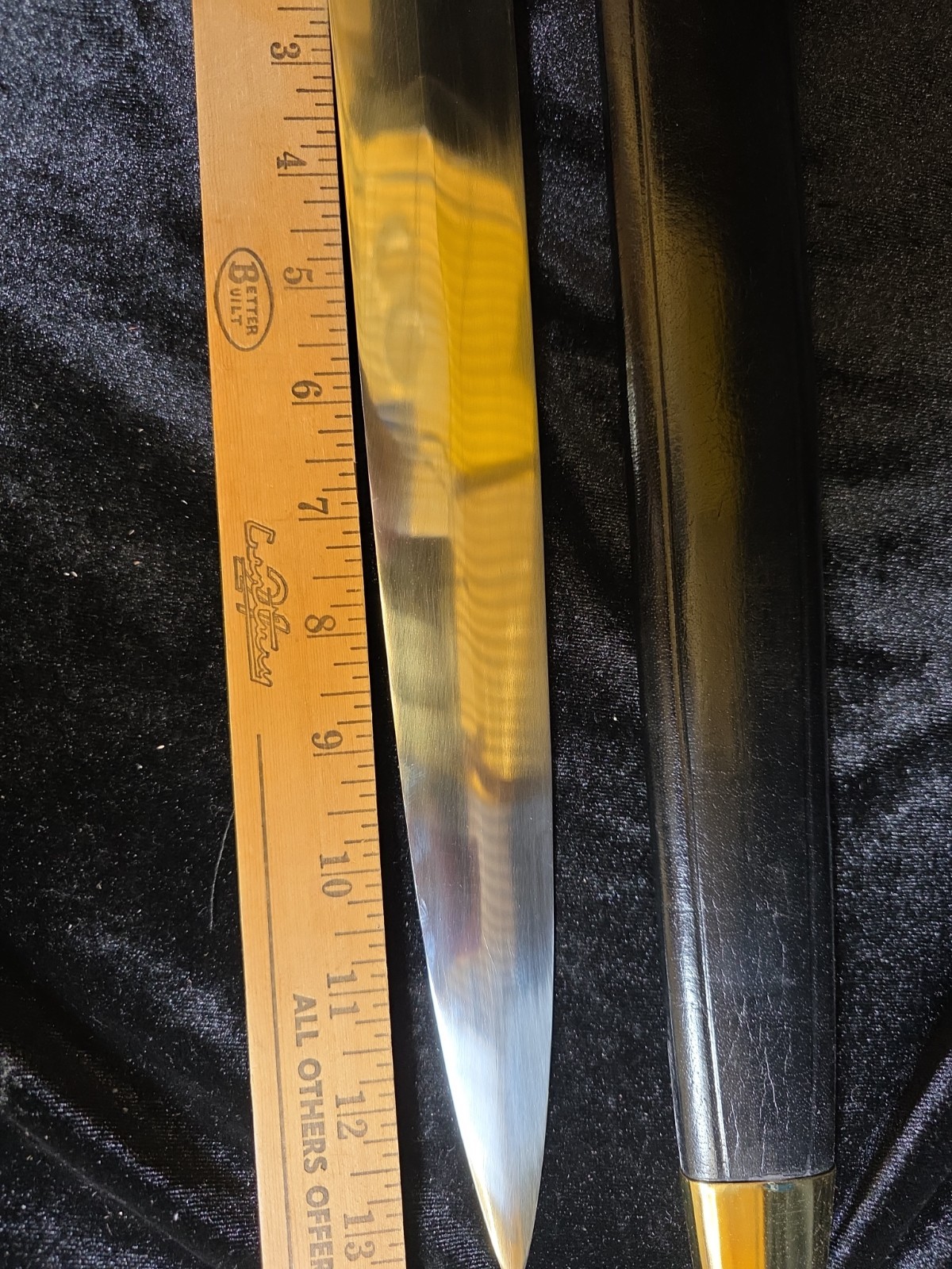 Vintage Windlass India Knife Wood Handle Leather Sheath 14″ Blade