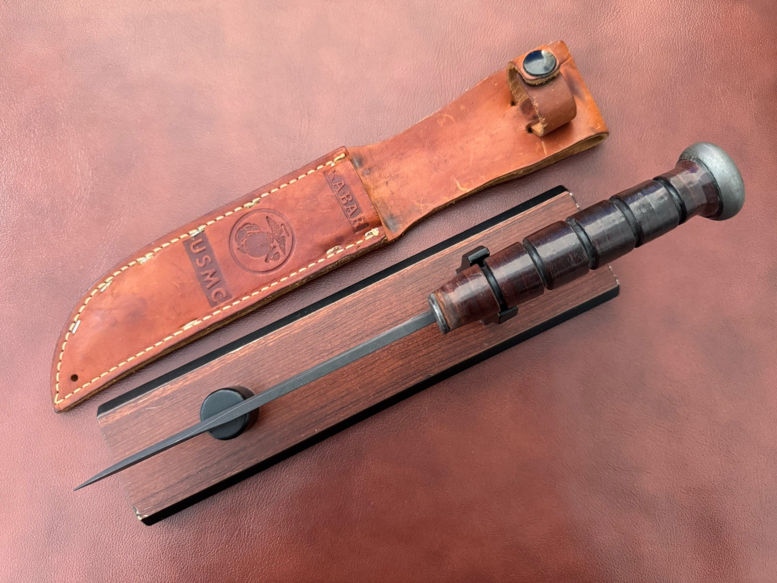 Lot Of 2 Ka-Bar 1217 USMC Fixed Blade Fighting Knives Made In USA