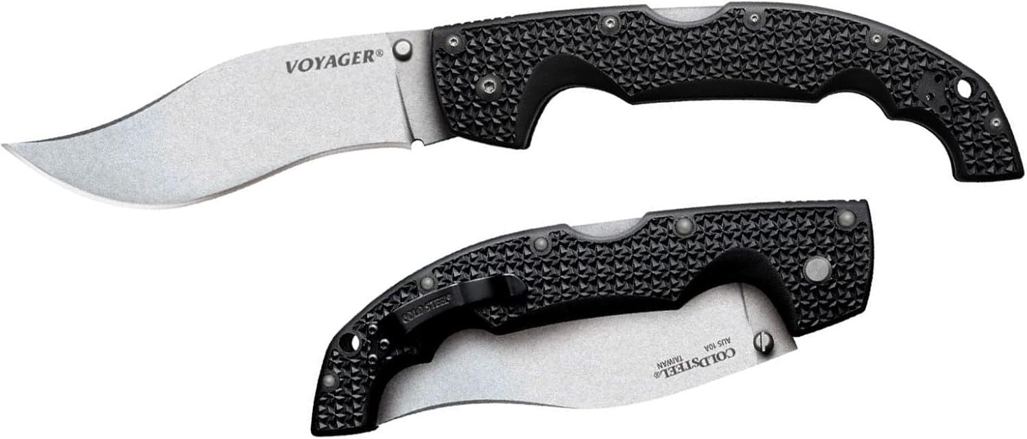 Cold Steel Voyager XL Vaquero Folding Knife 5.5″ AUS10A Kukri Plain Edge