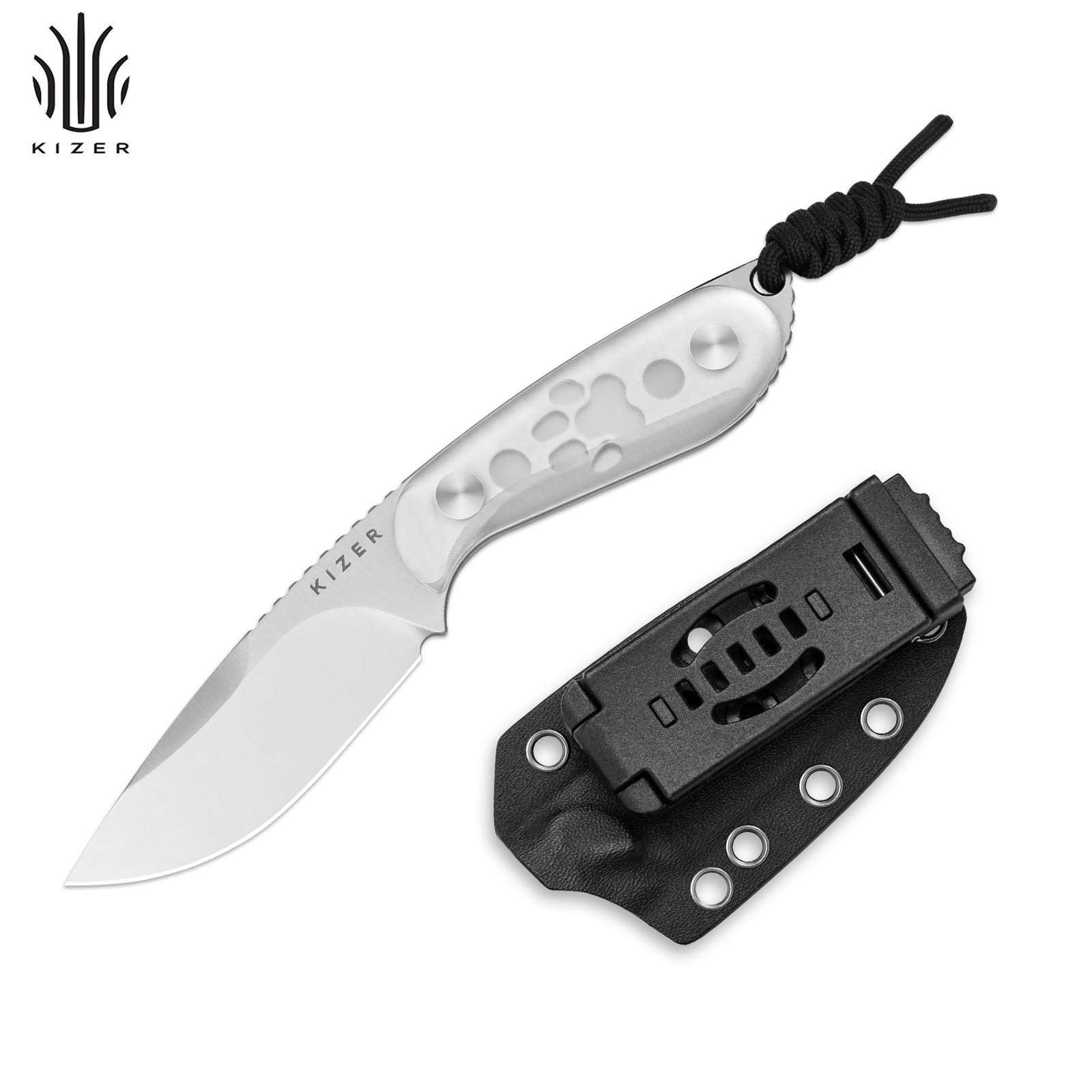 Kizer Buddy Fixed Knife EDC Compact AEB-L Blade Acrylic Handle Drop Point 1081A4