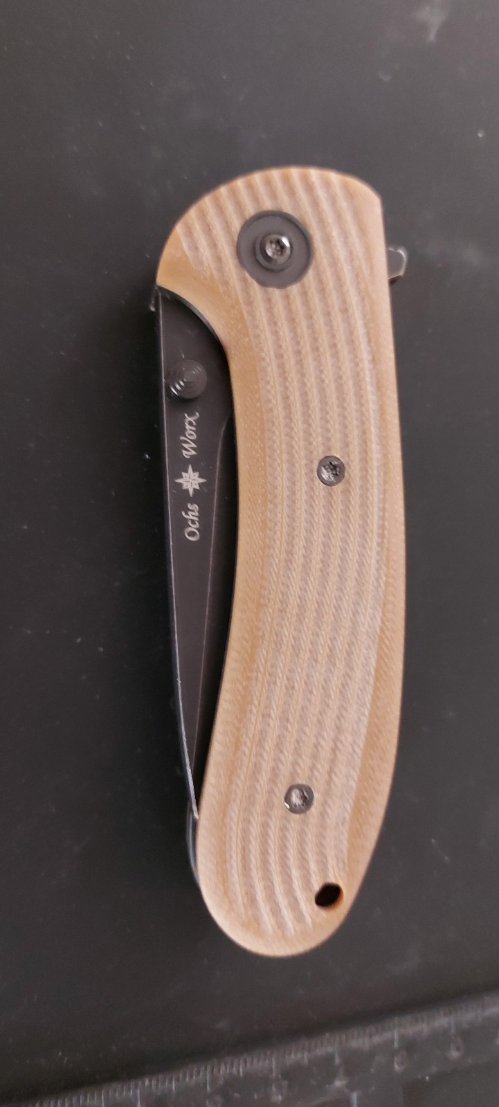 DROP MASSDROP X ERIC OCHS LYNX TITANIUM LINER LOCK KNIFE BROWN G-10 RWL34