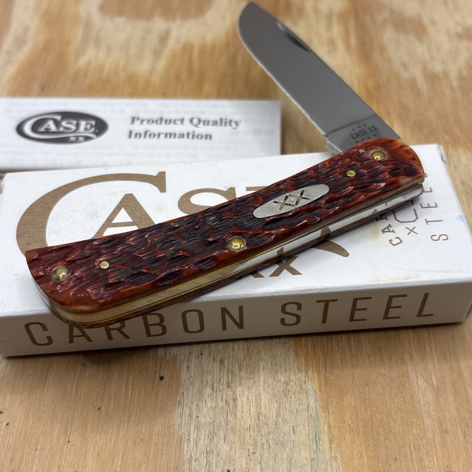 Case XX 2023 6137 Mahogany Bone Sod Buster Jr Knife New In Box