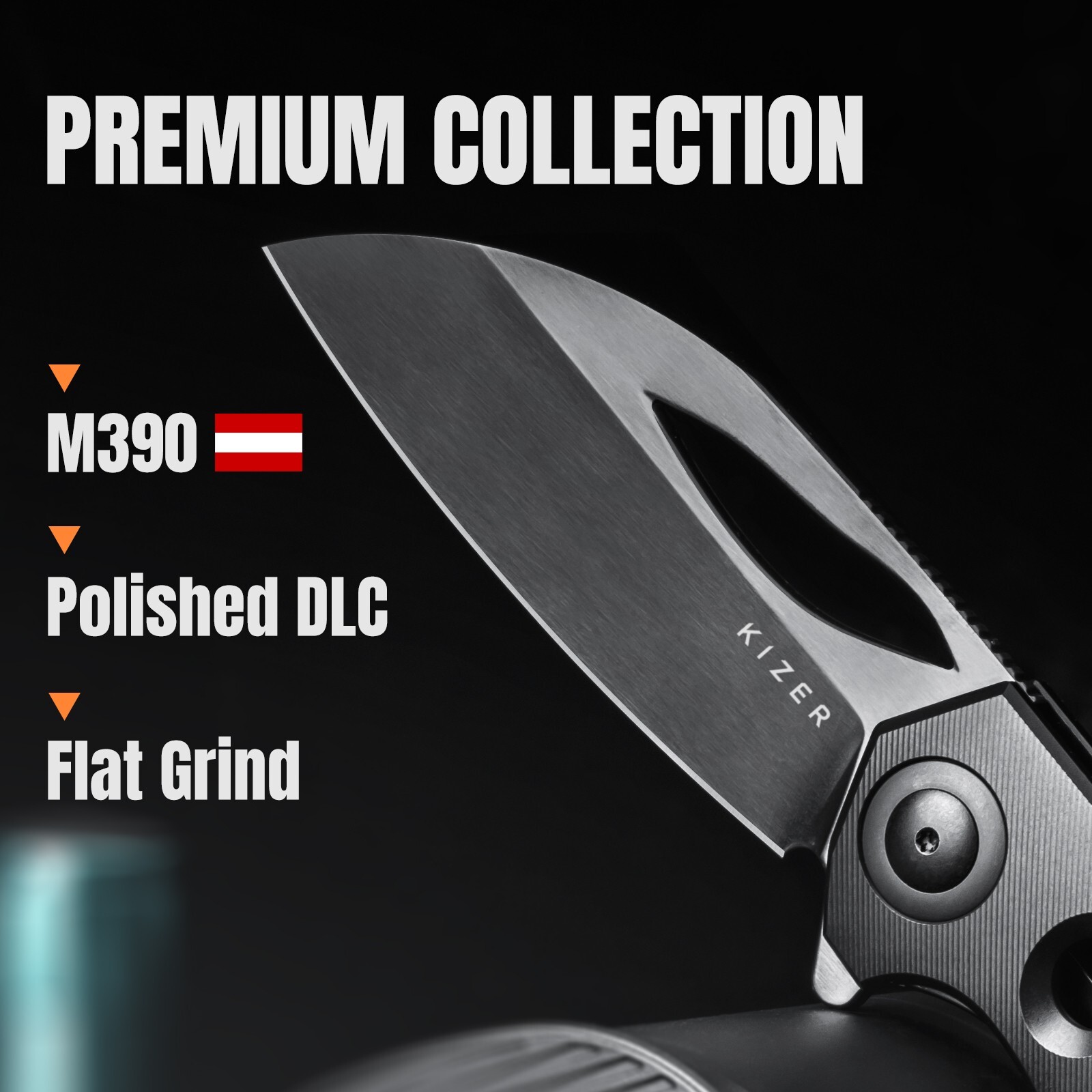 Kizer Hawk Sheepsfoot Folding Pocket Knife M390 Blade Titanium Handle Ki4683A1