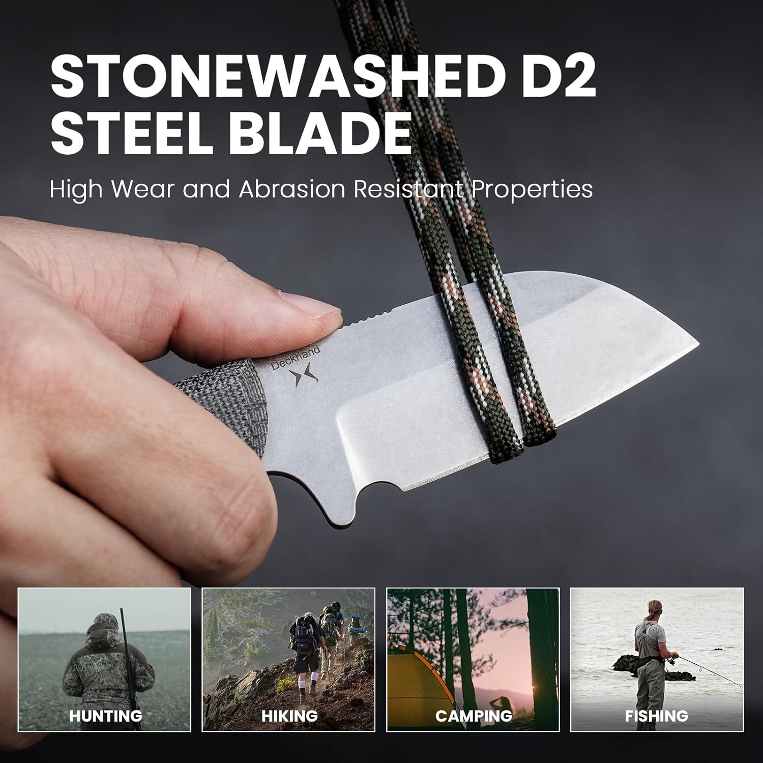 Kizer Knife Deckhand D2 Compact Fixed Blade G10+Micarta Handle 1062A1
