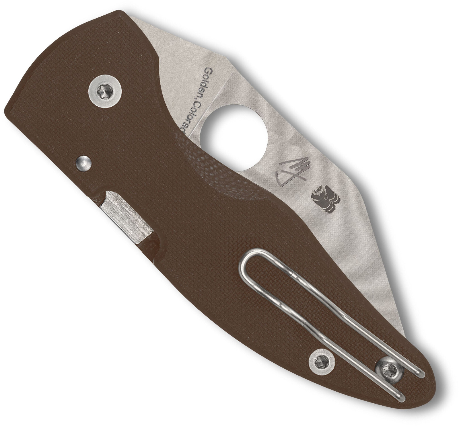 SPYDERCO MicroJimbo Brown G-10, Satin CPM 15V Steel, Plain Edge, C264GPBN15V NEW