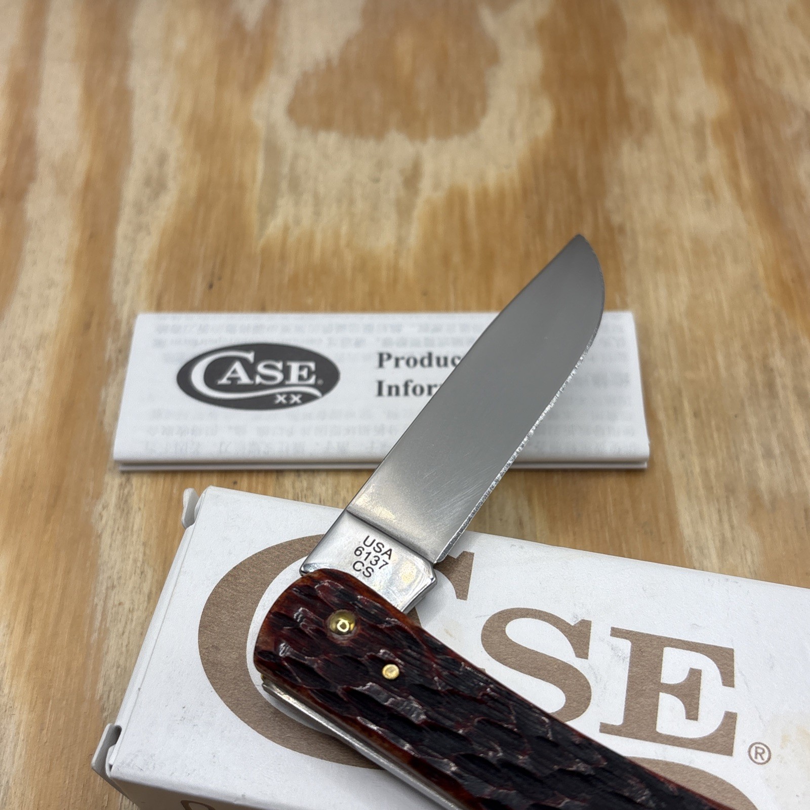 Case XX 2023 6137 Mahogany Bone Sod Buster Jr Knife New In Box