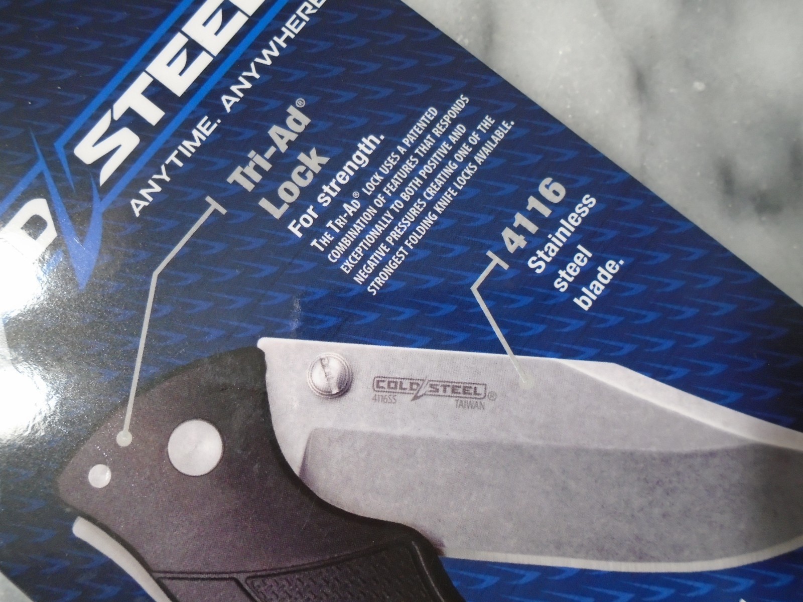 Cold Steel Verdict Clip Point Pocket Knife TRI-AD Lock 4116 Steel Folder C3CPSSZ