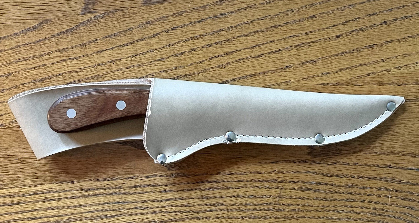 Maxam Fillet Knife Stainless Clip Point Plain Edge 4.1-5in Wood Handle Sheath