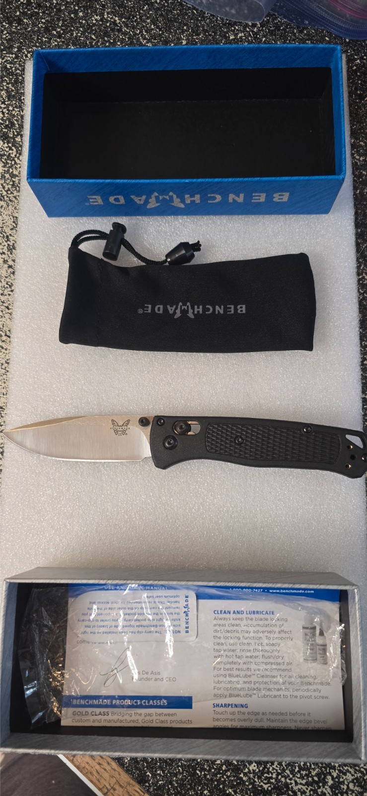 Benchmade 535 Bugout With Black Grivory Handle CPM-S30V Folding Pocket Knife