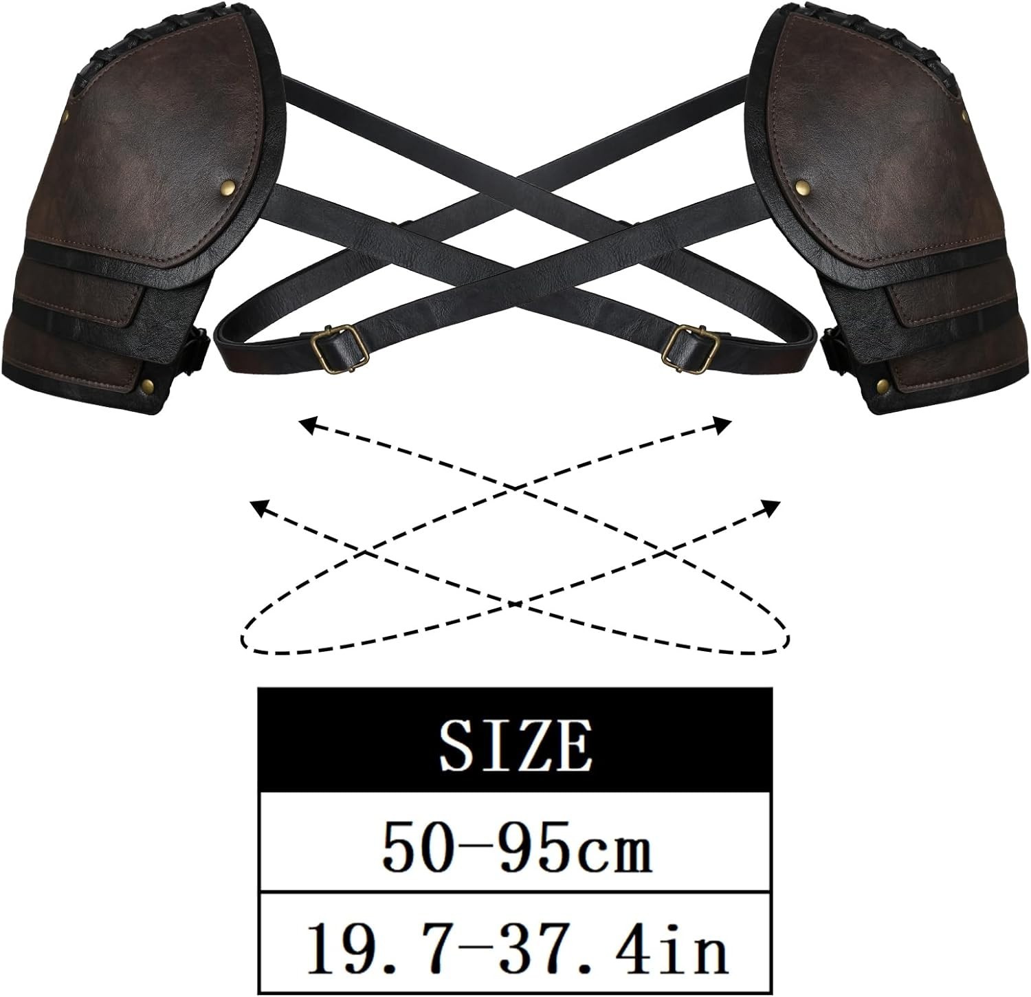 Vintage Mercenary Knight Shoulder Armor – Adjustable Faux Leather Pauldron
