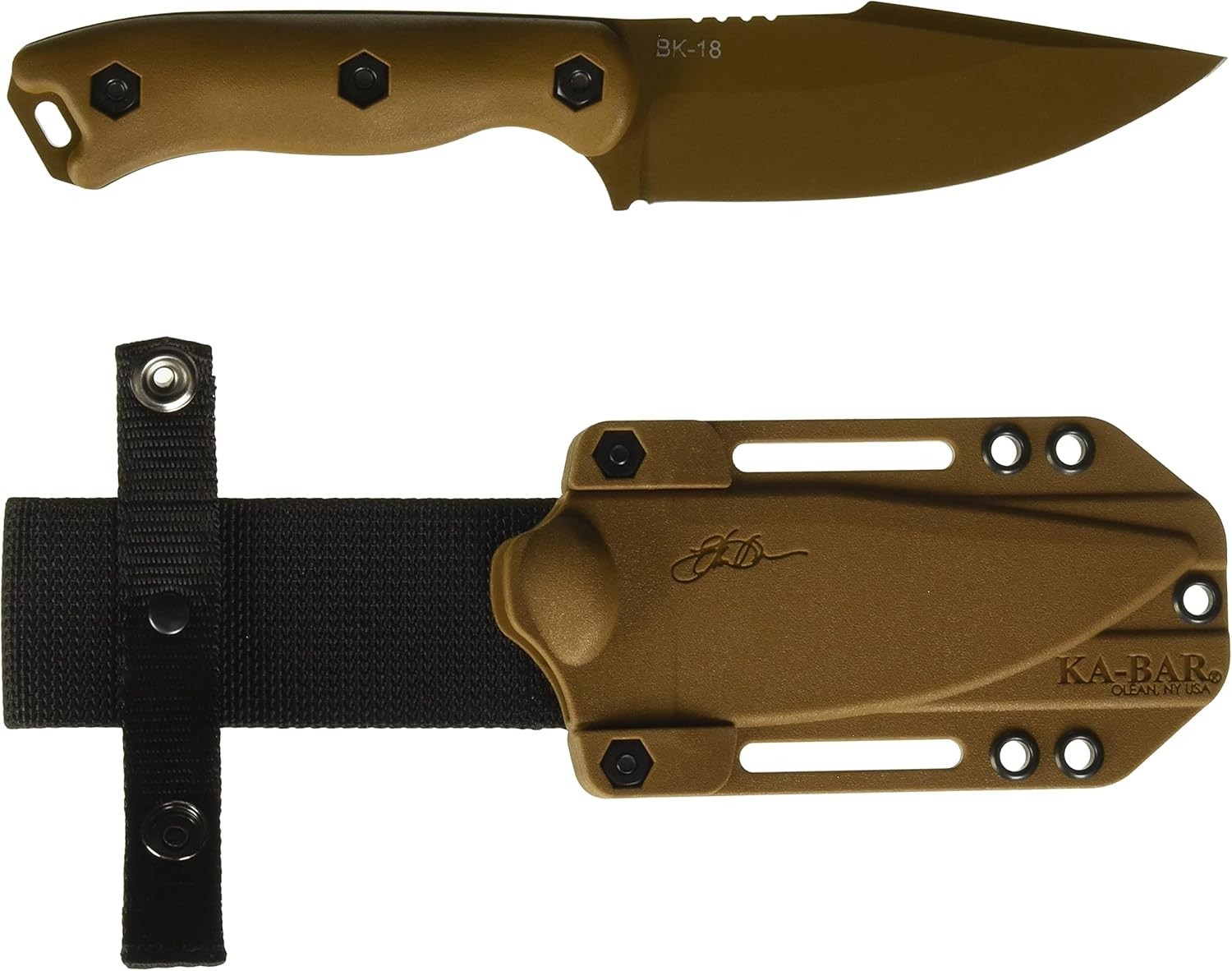 4.5″ Drop Point Fixed Blade Knife, Flat Dark Earth 1095 Carbon Steel, Durable