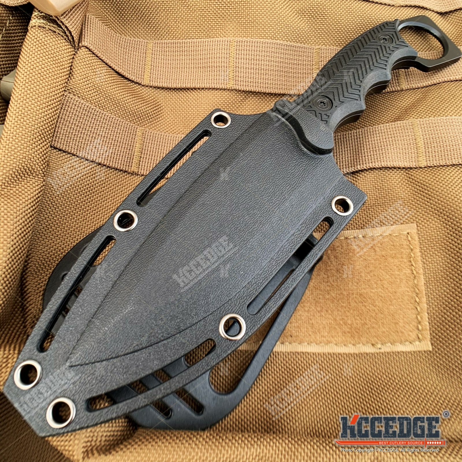 9″ FULL TANG FIXED BLADE KNIFE Kydex Sheath Hunting Knife Drop Point Blade