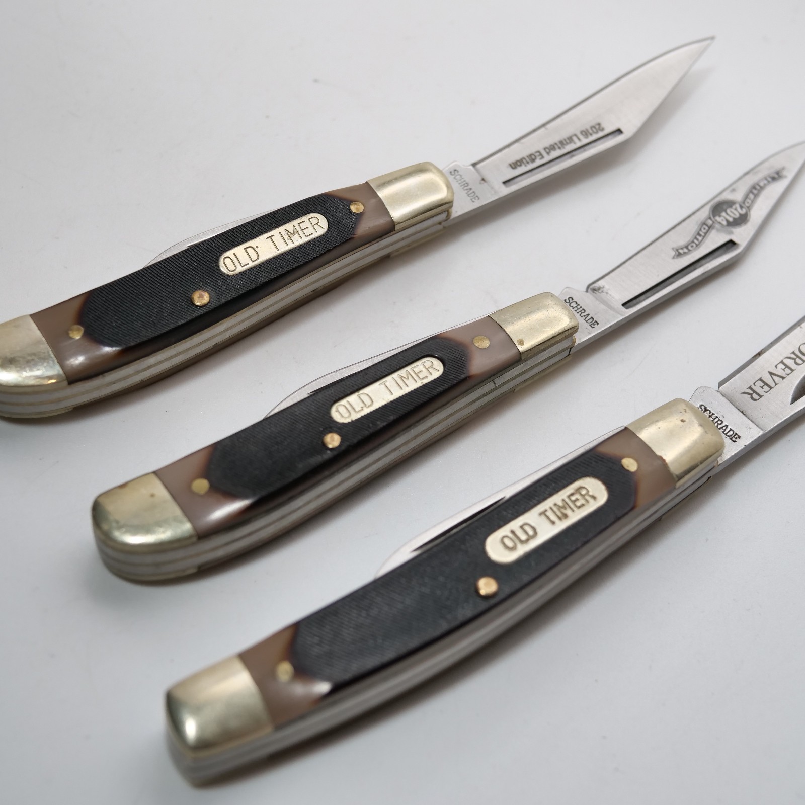 Lot of 3 Schrade Uncle Henry Modern Made Folding Knives Branded 12OT and 33OT