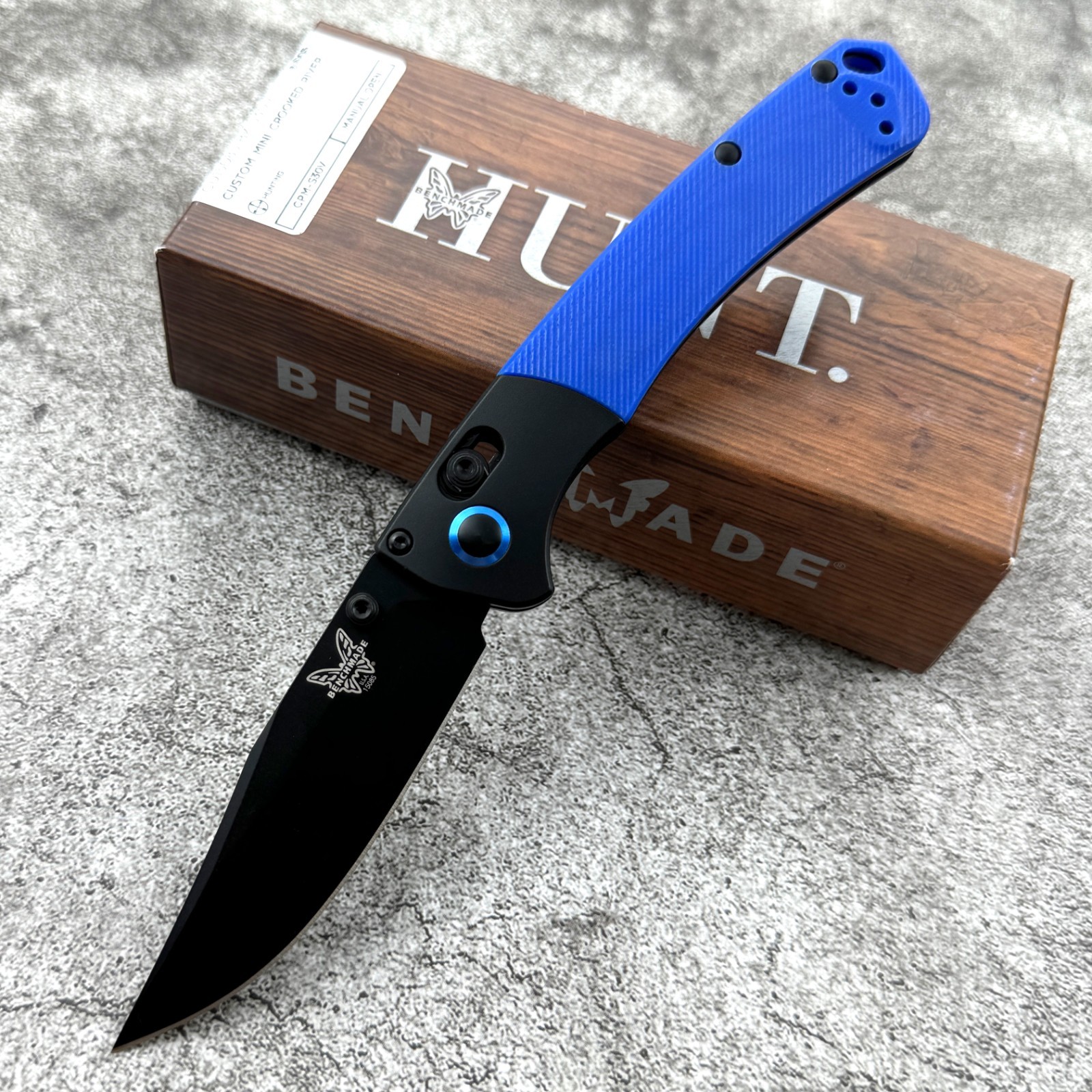 Benchmade 15085-BK Crooked River Black Aluminum G10 Clip-Point Folding Knife
